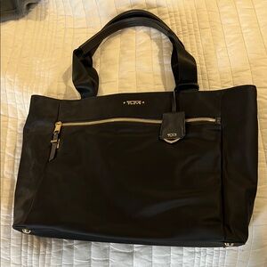 Tumi Black Mauren Tote Bag with Gold Accents